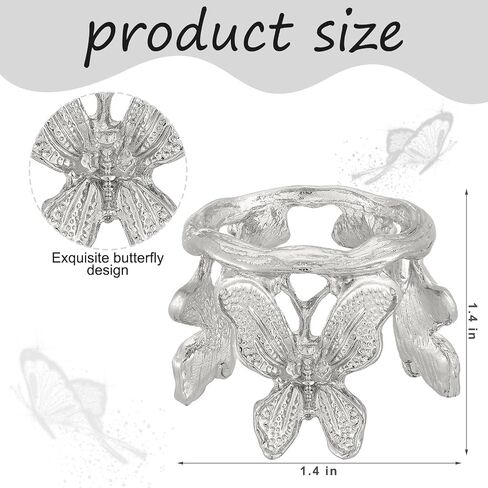 Hicarer 4 Pcs Metal Butterfly Crystal Ball Stand Silver Sphere Holder Butterfly Shape Ball Egg Base Modern Minimalist Metal Art Crafts for Sphere Globe Home Decor, Desk & Shelf Display in Kuwait