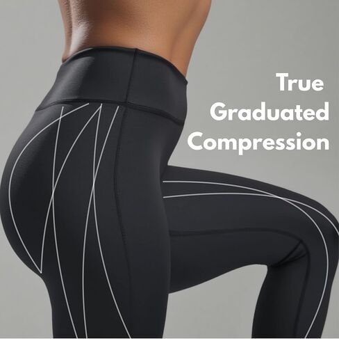 CompressionZ Women’s High Waisted Compression Leggings Bundle (Charcoal Gray + Black with Pockets, Firm Support, Tummy Control, Sweat-Wicking, Non-See-Through Workout & Recovery, Medium in Saudi Arabia