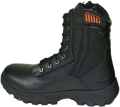 UNIK JUST FOR BIKERS Men's Premium Black Leather Compact Motorcycle Boots, 10003-M in Saudi Arabia