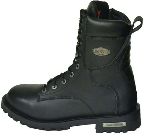 UNIK JUST FOR BIKERS Men's Premium Black Leather Classic Motorcycle Boots, 10002-M in Saudi Arabia