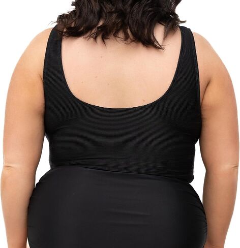 MANAVA Traveler Top Black – Women’s Tankini Top with Knotted Front, Scoop Neck Swim Top - (XXS-3XL) in Kuwait