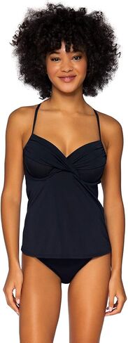 ملابس سباحة نسائية Sunsets Crossroads Tankini مع سلك داخلي، أسود، 34E/32F/30G in Kuwait