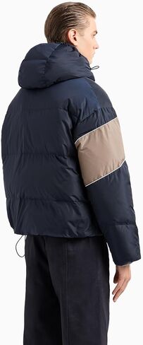 Armani Exchange Men's Zip-up Hooded Striped Puffer Jacket in Kuwait