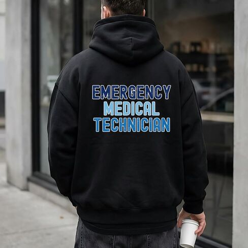 EMT بغطاء رأس بسحاب كامل، سويت شيرت فني الطوارئ الطبية، سترة EMS، ملابس طبية للجنسين in Kuwait