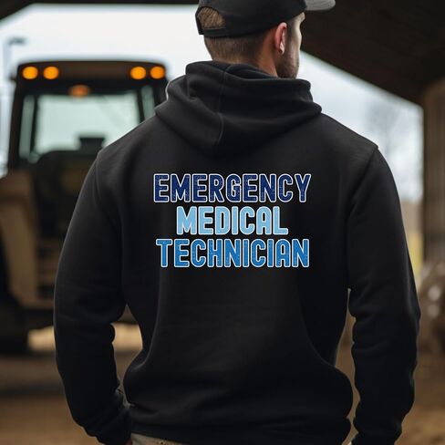 EMT بغطاء رأس بسحاب كامل، سويت شيرت فني الطوارئ الطبية، سترة EMS، ملابس طبية للجنسين in Kuwait