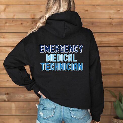 EMT بغطاء رأس بسحاب كامل، سويت شيرت فني الطوارئ الطبية، سترة EMS، ملابس طبية للجنسين in Kuwait