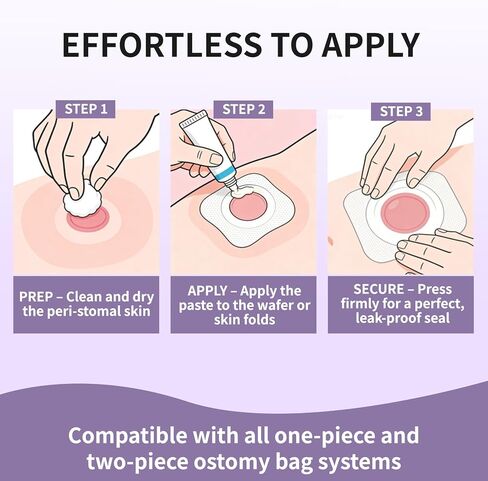 Ostomy Paste for Leak Prevention - Ostomy Supplies - Alcohol-Free Stoma Paste for Skin Barrier Seal & Protection - 2oz Tube in Kuwait