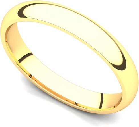 Juno Jewelry 18k Yellow Gold 3mm Classic Plain Comfort Fit Wedding Band Ring in Saudi Arabia