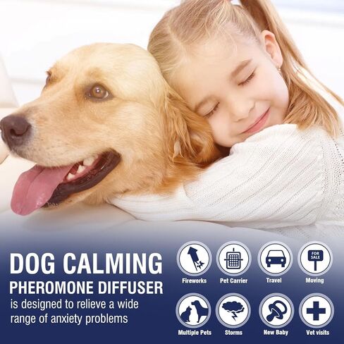 Dog Pheromones Calming Diffuser Kit Appeasing Pheromone Diffuser to Calm (3 Plug in+ 6 Pack 48ml Refill) for Anxiety Relieve Relief Reduce Aggression Fighting Barking Stress 180 Day Supply (Tasteless) in Kuwait