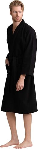 Men's Luxury Waffle Weaved Cotton Bathrobe - Lightweight & Soft - Quick Dry & Absorbent - Spa Robe for Men in Saudi Arabia