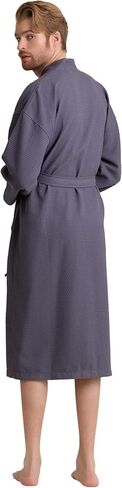 Men's Luxury Waffle Weaved Cotton Bathrobe - Lightweight & Soft - Quick Dry & Absorbent - Spa Robe for Men in Saudi Arabia