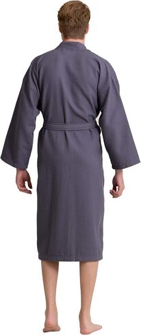 Men's Luxury Waffle Weaved Cotton Bathrobe - Lightweight & Soft - Quick Dry & Absorbent - Spa Robe for Men in Saudi Arabia