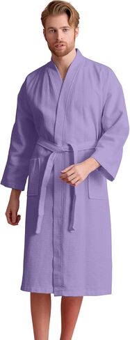 Men's Luxury Waffle Weaved Cotton Bathrobe - Lightweight & Soft - Quick Dry & Absorbent - Spa Robe for Men in Saudi Arabia