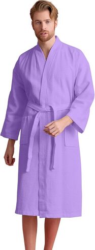 Men's Luxury Waffle Weaved Cotton Bathrobe - Lightweight & Soft - Quick Dry & Absorbent - Spa Robe for Men in Saudi Arabia