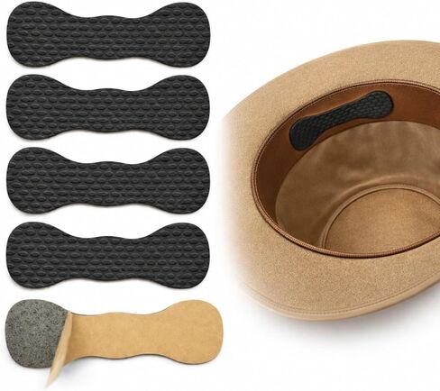 Cowboy Hat Size Reducer, 5 Pack Silicone Inserts for Loose Western Hats | Leather sweatbands Over 1.2 in, Dumbbell Shape, Non Slip Grip, Rodeo Riding, Ranch Work Black in Saudi Arabia