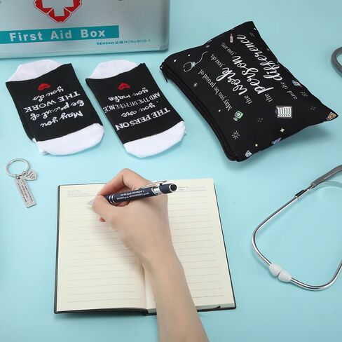 5 Pack CNA Week Gifts Set for Women May You Be Proud of The Work You Do CNA Nurse Appreciation Makeup Bag Socks Pen Keychain Notebook Nurse Gifts for Nursing Assistant Graduation Party Favors in Kuwait