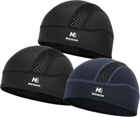MELASA 3Pcs Cooling Skull Cap for Men – Breathable Mesh Sweat-Wicking Helmet Liner Cycling Caps for Running, Gym & Hard Hats in Kuwait