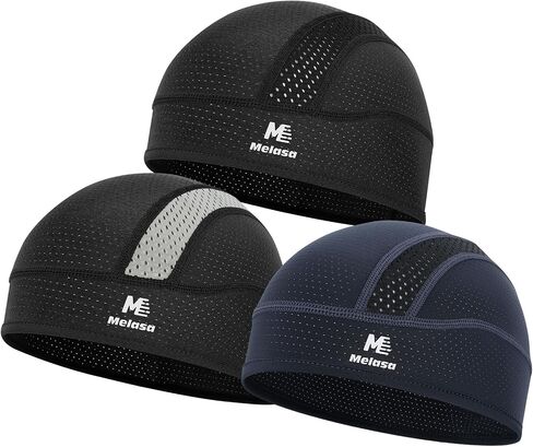 MELASA 3Pcs Cooling Skull Cap for Men – Breathable Mesh Sweat-Wicking Helmet Liner Cycling Caps for Running, Gym & Hard Hats in Kuwait