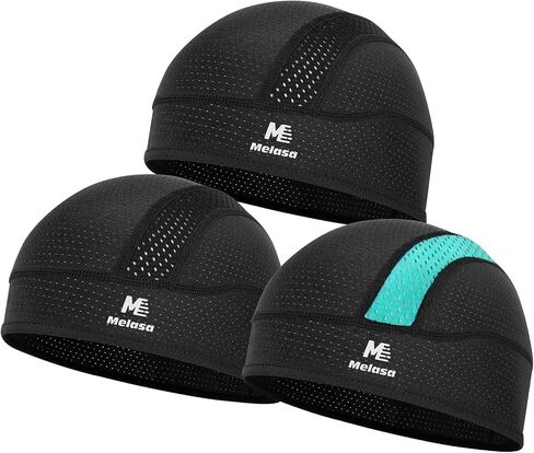 MELASA 3Pcs Cooling Skull Cap for Men – Breathable Mesh Sweat-Wicking Helmet Liner Cycling Caps for Running, Gym & Hard Hats in Kuwait