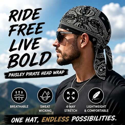 Cooling Skull Cap Helmet Liner, Bandana Cap, Elastic Cycling Sports Cap, Breathable Sweat Wicking Head Scarf in Kuwait