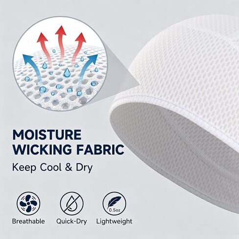3Pcs Cooling Skull Caps for Men Women, Summer Breathable Quick Dry Cycling Helmet Liner for Running Gym & Work in Saudi Arabia
