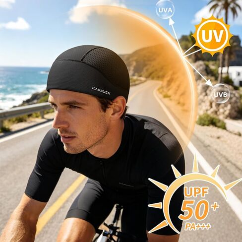 Cooling Skull Caps for Men - Cycling Cap with Breathable Mesh, Quick Dry Helmet Liner for Motorcycle Rugby Running in Kuwait