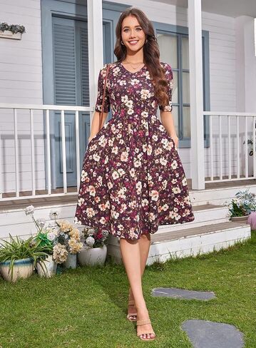 Women's V-Neck Nursing Dresses Breastfeeding Cotton Maternity Dress for Everyday Wear in Saudi Arabia