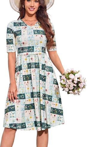 Women's V-Neck Nursing Dresses Breastfeeding Cotton Maternity Dress for Everyday Wear in Saudi Arabia