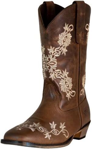 TuffRider Women Mormon Embroidered Leather Square Toe Western Boots in Kuwait