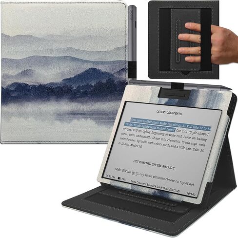 Double Stand Case for 7'' Onyx Boox Go 7 / Boox Tablet Go Color 7 (Gen II/Gen I 2025/2024) /Boox Page Cover with Elastic Pen Holder/Auto Sleep&Wake/Double Hand Strap (Black) in Saudi Arabia