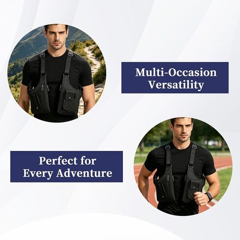 Underarm Shoulder Bag for Men, Premium Leather Anti-Theft Pickpocket-Proof Double Armpit Holster Bag with Adjustable Strap, Multi-Purpose for Travel Work Daily Use, Black in Kuwait