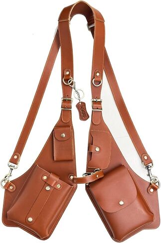 Genuine Vegetable-Tanned Leather Double Shoulder Armpit Bag Handmade Anti-Theft Hidden Underarm Travel Backpacks in Saudi Arabia