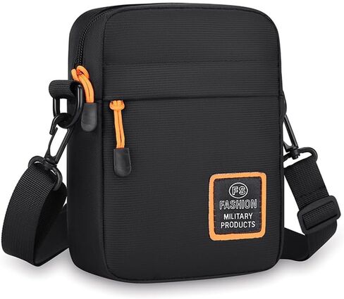 Men Business Shoulder Bag Multifunctional Oxford Cloth Durable Male Handbag(Black) in Kuwait