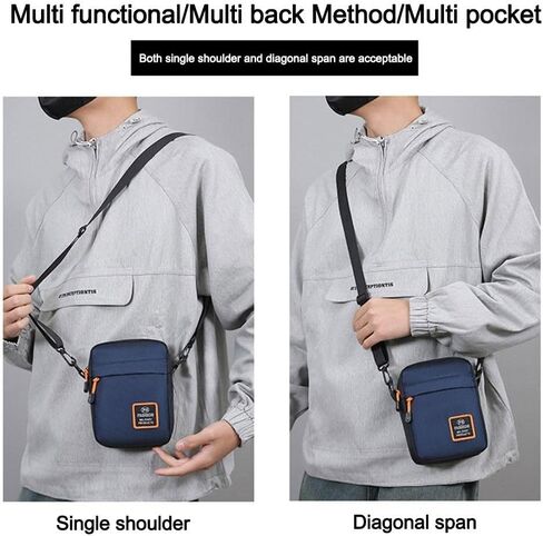 Men Business Shoulder Bag Multifunctional Oxford Cloth Durable Male Handbag(Black) in Kuwait