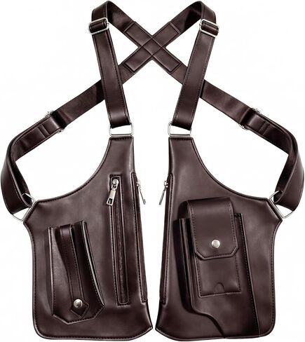 Leather Double Shoulder Armpit Bag for Men Underarm Shoulder Sentinel Adjustable Strap Holster Wallet Phone Bag in Kuwait