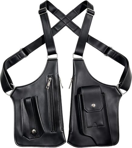 Leather Double Shoulder Armpit Bag for Men Underarm Shoulder Sentinel Adjustable Strap Holster Wallet Phone Bag in Kuwait