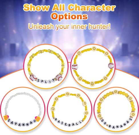 for Savannah Bananas Merch Gifts Inspired Bracelets 5 Pcs Stackable Stretch Beaded Friendship jersey Outfit Costume Bracelets Vinyl Poster Hat Sticker Merchandise Birthday Gifts for Fans in Kuwait