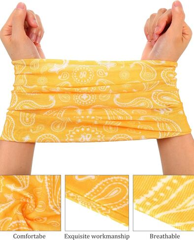 Hahafelt 60 Pcs Paisley Neck Gaiter Bulk Seamless Bandanas Face Mask for Men Women Summer UV Outdoor Cycling Hiking Fishing in Kuwait
