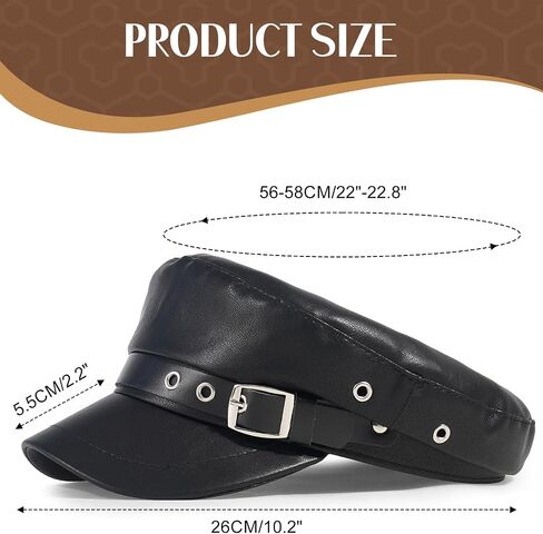 Newsboy Hats for Women and Men PU Leather Visor Beret Hat y2k Hat Women's Octagonal Cap in Kuwait