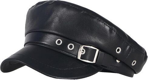 Newsboy Hats for Women and Men PU Leather Visor Beret Hat y2k Hat Women's Octagonal Cap in Kuwait
