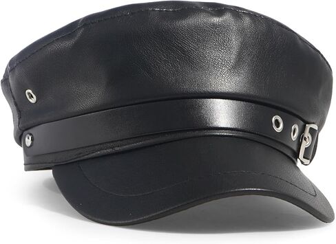 Newsboy Hats for Women and Men PU Leather Visor Beret Hat y2k Hat Women's Octagonal Cap in Kuwait