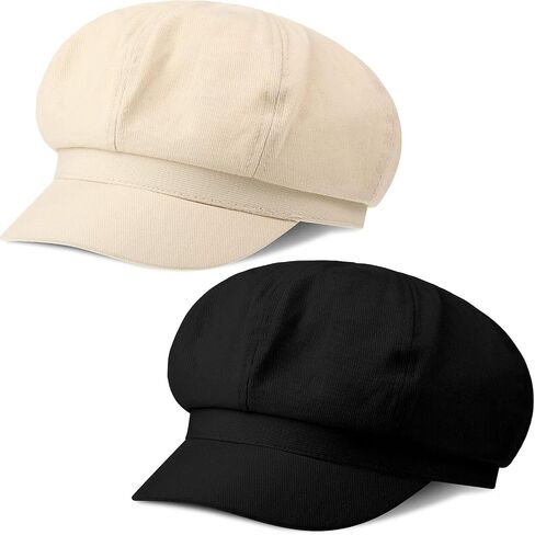 stablerice 2Pcs Newsboy Hats for Women Summer Hats Visor Beret Hat 8 Panels Cabbie Hat Octagonal Cap for Women in Saudi Arabia