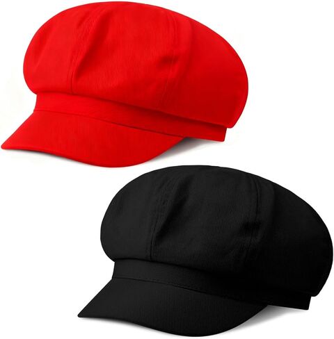 stablerice 2Pcs Newsboy Hats for Women Summer Hats Visor Beret Hat 8 Panels Cabbie Hat Octagonal Cap for Women in Saudi Arabia
