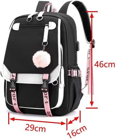 Stitch School Backpack Cute Daypack Rainbow Bookbag Pink Schoolbag Kid Backpack For Gifts (Stitch-2) in Kuwait