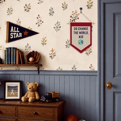 Playroom Wall Decor, Motivational Decor Go Change the World Kid Pennant Flag Banner, Playroom Hanging Wall Art for Bedroom Nursery Play Room Essentials, 15x11 Inch in Saudi Arabia