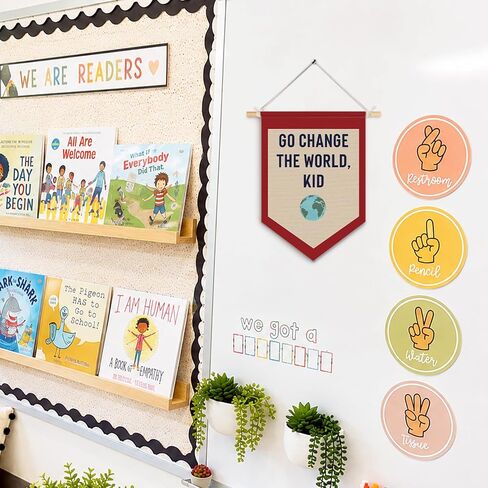 Playroom Wall Decor, Motivational Decor Go Change the World Kid Pennant Flag Banner, Playroom Hanging Wall Art for Bedroom Nursery Play Room Essentials, 15x11 Inch in Saudi Arabia