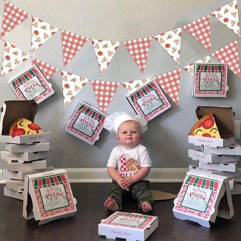 3pcs Pizza Party Pennant Banner, Red Gingham Pizza Print Triangle Bunting Banners for Pizza Themed Birthday Italian Food Party Picnic Pizza Night Party Supplies in Saudi Arabia