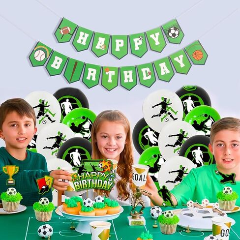 Sports Happy Birthday Banner - Ball Games Party Decoration, Happy Birthday Basketball Baseball Football Rugby Decorations, Sport Themed Bunting Sign, For Photo Props Party Supplies (Sports Happy Birthday) in Saudi Arabia