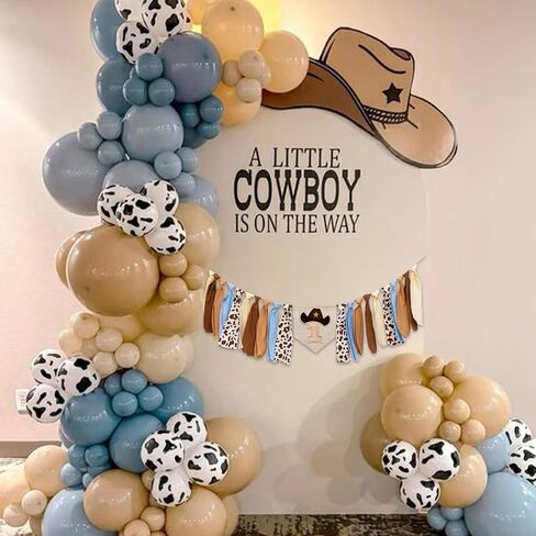 Cowboy Theme 1st Birthday High Chair Banner - My First Rodeo Decorations Boy, Cowboy Theme Western First Birthday Party Decorations (cow 1st banner) in Kuwait