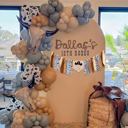 Cowboy Theme 1st Birthday High Chair Banner - My First Rodeo Decorations Boy, Cowboy Theme Western First Birthday Party Decorations (cow 1st banner) in Kuwait